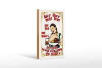 Holzschild Pinup 12x18cm wer Bier nicht liebt ein Blödel