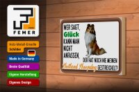 Holzschild Spruch 18x12cm Glück Shetland Sheepdog Hund