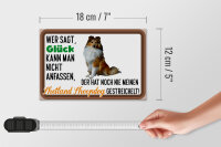 Holzschild Spruch 18x12cm Glück Shetland Sheepdog Hund