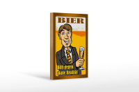 Holzschild Alkohol 12x18cm Bier hilft gegen akute...