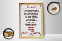 Holzschild Spruch 12x18cm Danke du bist die Beste Mama