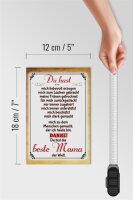 Holzschild Spruch 12x18cm Danke du bist die Beste Mama