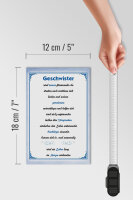 Holzschild Spruch 12x18cm Geschwister immer füreinander da