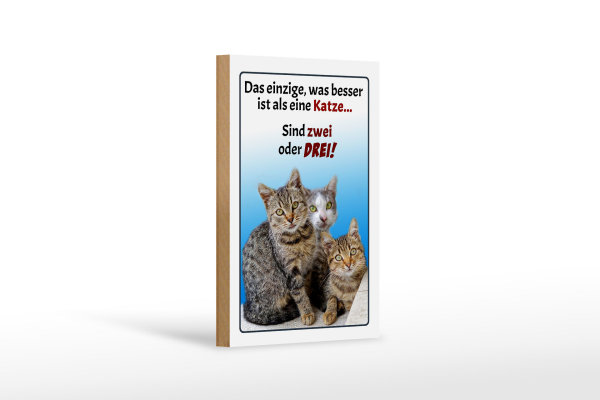 Holzschild Spruch 12x18cm einzige was besser ist als Katze