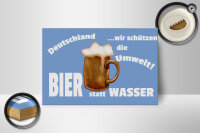 Holzschild Spruch 18x12cm Deutschland Bier statt Wasser