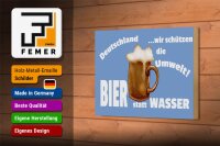 Holzschild Spruch 18x12cm Deutschland Bier statt Wasser