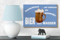 Holzschild Spruch 18x12cm Deutschland Bier statt Wasser