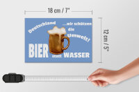 Holzschild Spruch 18x12cm Deutschland Bier statt Wasser