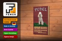 Holzschild Spruch 12x18cm Pudel hochintelligent lieb Hund