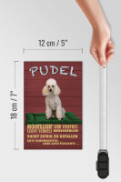 Holzschild Spruch 12x18cm Pudel hochintelligent lieb Hund