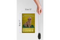 Holzschild Spruch 12x18cm Labradoodle Hund froh und clever