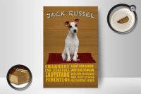 Holzschild Spruch 12x18cm Jack Russel Hund charmant