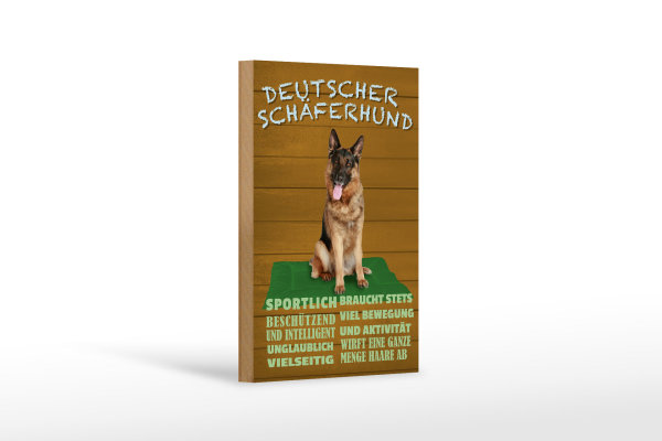 Holzschild Spruch 12x18cm Deutscher Schäferhund Hund