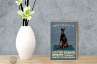 Holzschild Spruch 12x18cm Dobermann lernt schnell Hund
