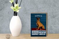 Holzschild Spruch 12x18cm Boxer Hund aufmerksam wachsam