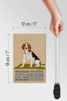 Holzschild Spruch 12x18cm Beagle Hund gutmütig liebt jeden
