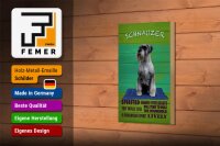 Holzschild Spruch 12x18cm Schnauzer Hund highly inelligent