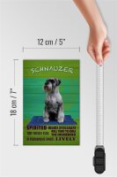 Holzschild Spruch 12x18cm Schnauzer Hund highly inelligent