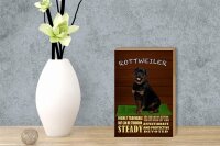 Holzschild Spruch 12x18cm Rottweiler Hund highly trainable