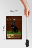 Holzschild Spruch 12x18cm Rottweiler Hund highly trainable