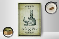 Holzschild Alkohol 12x18cm 1920 Cognac Retro