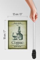 Holzschild Alkohol 12x18cm 1920 Cognac Retro