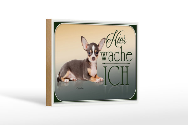 Holzschild Hund 18x12cm Welsh Corgi hier wache ich