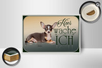 Holzschild Hund 18x12cm Welsh Corgi hier wache ich