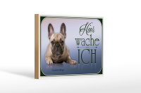 Holzschild Hund 18x12cm Französische Bulldogge hier