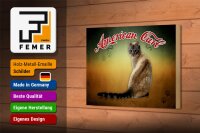 Holzschild Katze 18x12 cm American Curl Wanddeko