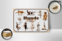 Holzschild Hund 18x12cm Hunde Yoga Wanddeko