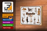 Holzschild Hund 18x12cm Hunde Yoga Wanddeko
