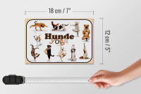 Holzschild Hund 18x12cm Hunde Yoga Wanddeko