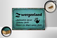 Holzschild Zwergenland 18x12cm Aufräumfreie Zone Reich