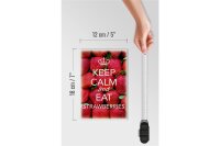 Holzschild Spruch 12x18cm Keep Calm and eat strawberries