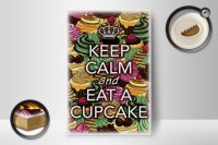 Holzschild Spruch 12x18 cm Keep Calm and eat a Cupcake Dekoration
