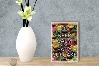 Holzschild Spruch 12x18 cm Keep Calm and eat a Cupcake Dekoration