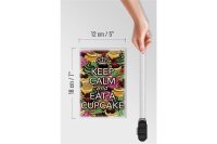 Holzschild Spruch 12x18 cm Keep Calm and eat a Cupcake Dekoration