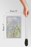 Holzschild Spruch 12x18cm Keep Calm and smile on Krone