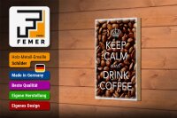 Holzschild Spruch 12x18cm Keep Calm and drink Coffee Kaffee
