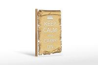 Holzschild Spruch 12x18cm Keep Calm and carry on