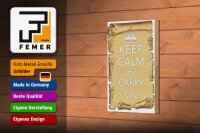 Holzschild Spruch 12x18cm Keep Calm and carry on