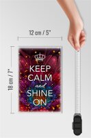 Holzschild Spruch 12x18cm Keep Calm and shine on