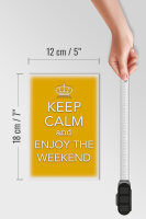 Holzschild Spruch 12x18cm Keep Calm and enjoy the weekend