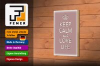 Holzschild Spruch 12x18cm Keep Calm and love life