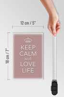 Holzschild Spruch 12x18cm Keep Calm and love life