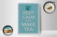 Holzschild Spruch 12x18cm Keep Calm and make tea