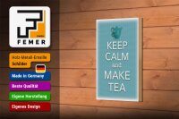 Holzschild Spruch 12x18cm Keep Calm and make tea