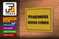 Holzschild Hinweis 18x12cm Privatgrundstück betreten