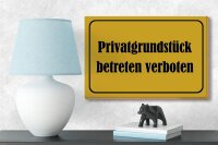 Holzschild Hinweis 18x12cm Privatgrundstück betreten